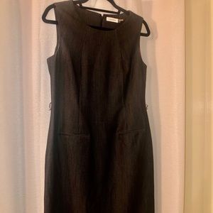 Calvin Klein Black Denim Midi Sheath Dress